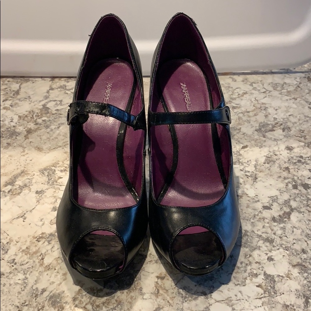 Black Mary Janes with peep toe